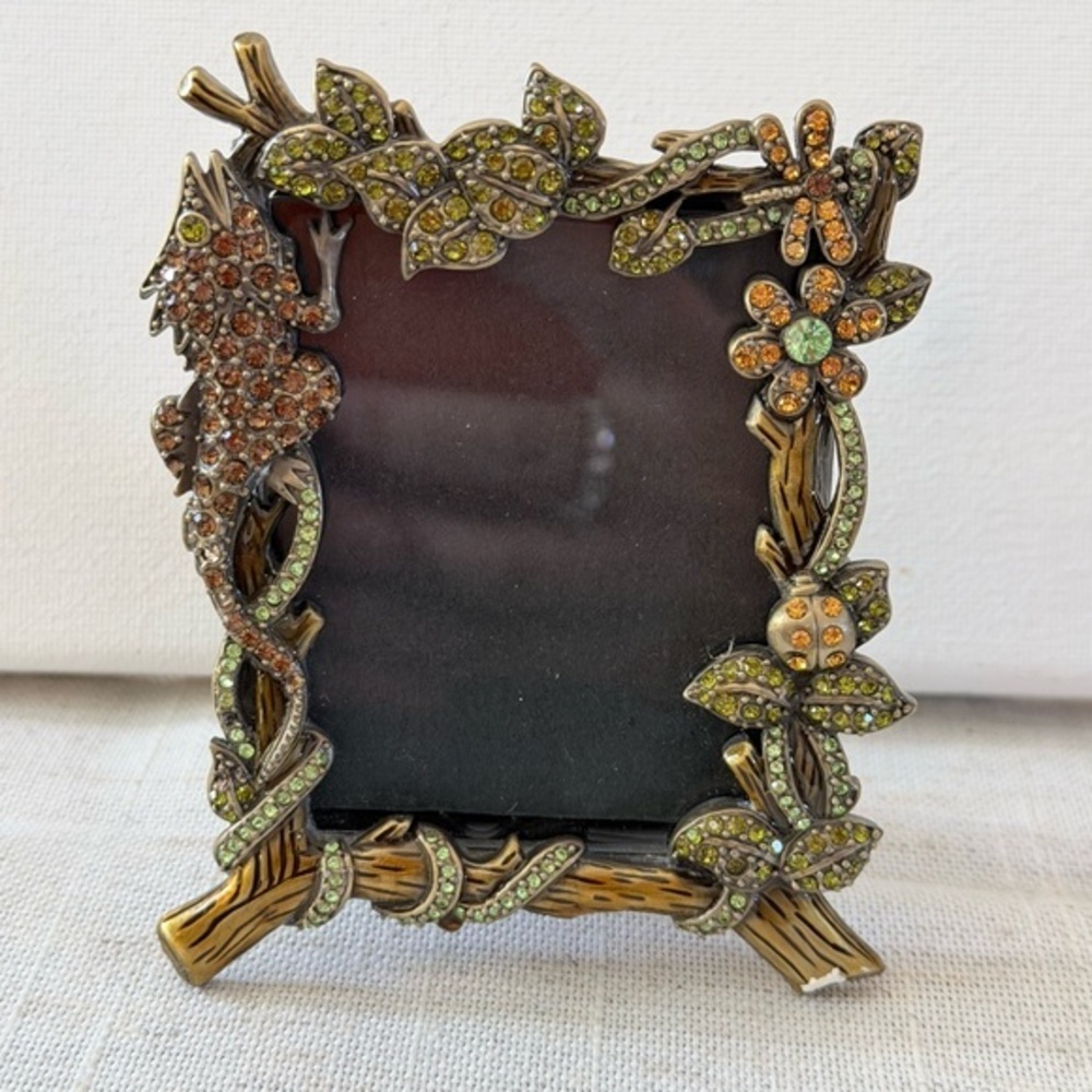 Two's Company Nature Reptile Dragonfly Lady Bug Flower Jewel Picture Photo Frame - Picture 2 of 13